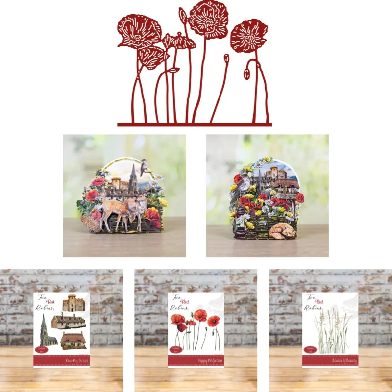 Buttercup Beauty Poppy Perfection Country Escape Cutting Dies Scrapbook Diary Decoration Stencil Embossing Template DIY Greet