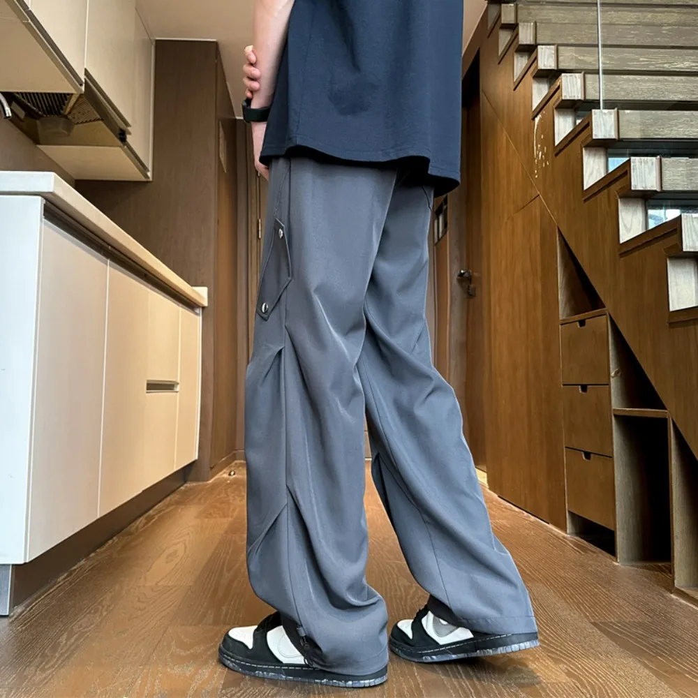 

Summer Cool-Fitting Wrinkled Leisure Workwear Wide-Leg Oversized Pants for Couples