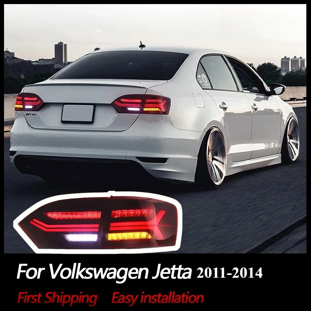 Image of Voll-LED-Rückleuchten für VW Jetta MK6 2012-2014 Rücklichteinheit GLI-Stil Sequenzieller Blinker Start-up Animation 2 Stück