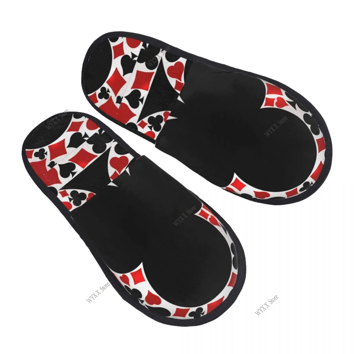 Men Women Plush Indoor Slippers Poker Warm Soft Shoes Home Footwear Autumn Winter