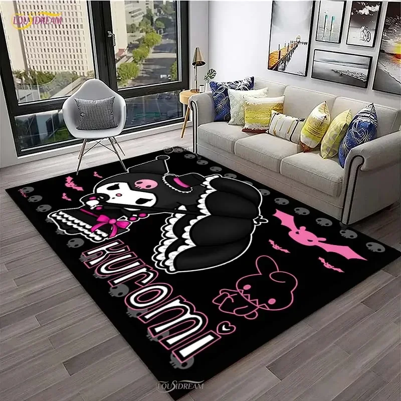 Kuromi Cartoon Anime kawaii Carpet for Living Room Bedroom Cute Rug Kitchen Door Kids Un-slip Floor Mats Alfombra Birthday gift