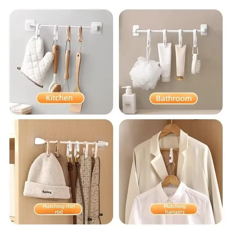 10Pcs Multi-Purpose Hanging Clips Hooks Portable Plastic Clamps For Home Kitchen Bathroom Towel Curtain Storage Supplies