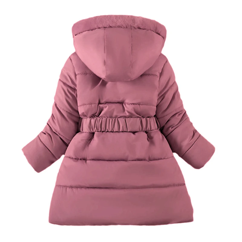 Winter Kids Coat Outdoor Casual Thickened Medium Long Girls' Cotton Padded Jacket Fashion Windproof Warm Children's Clothing