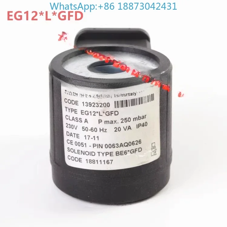 Bobina de válvula solenoide de gas EG12 L GFD Accesorios para quemadores italianos BRAHMA Brama.