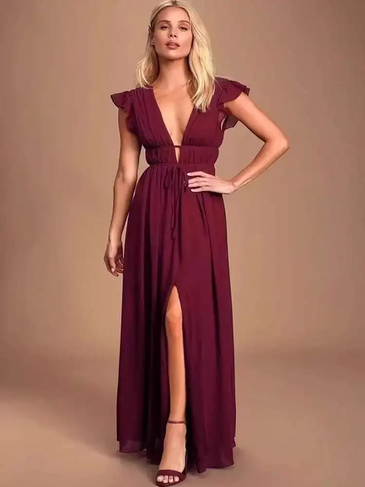 مثير V-Ne ميدي الدكتور مع يطير Sve وتنورة كبيرة الاسمية ثوب مسائي الدانتيل تنورة عالية الخصر عادية Sle الصيف الدكتور