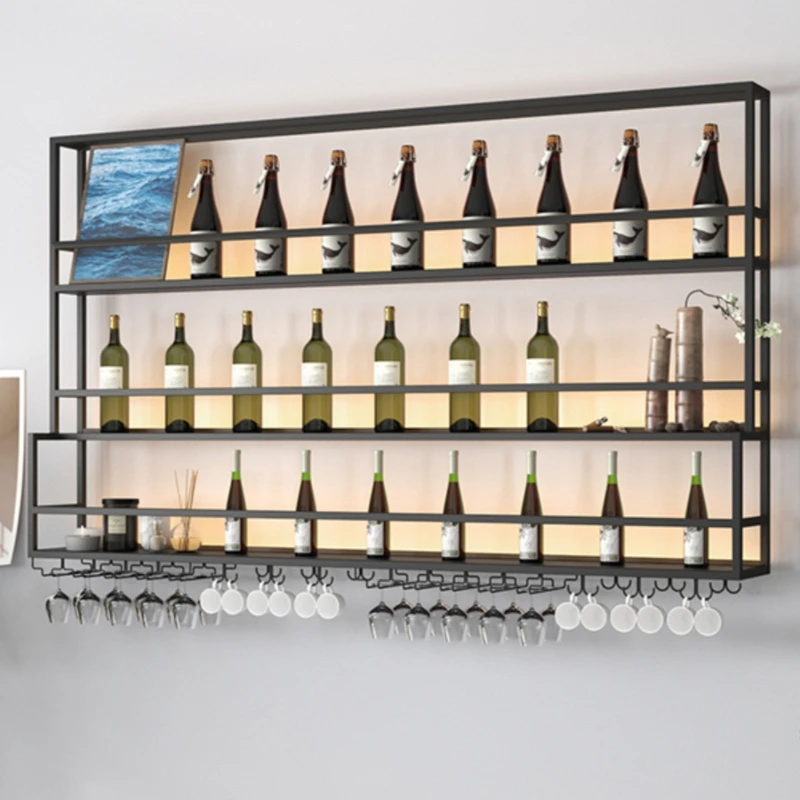 

Industrial Bar Bar Coffe Organizer Corner Cabinet Showcase Wall Wine Glass Liquor Storage Shelf Mounted Restaurant Equipment