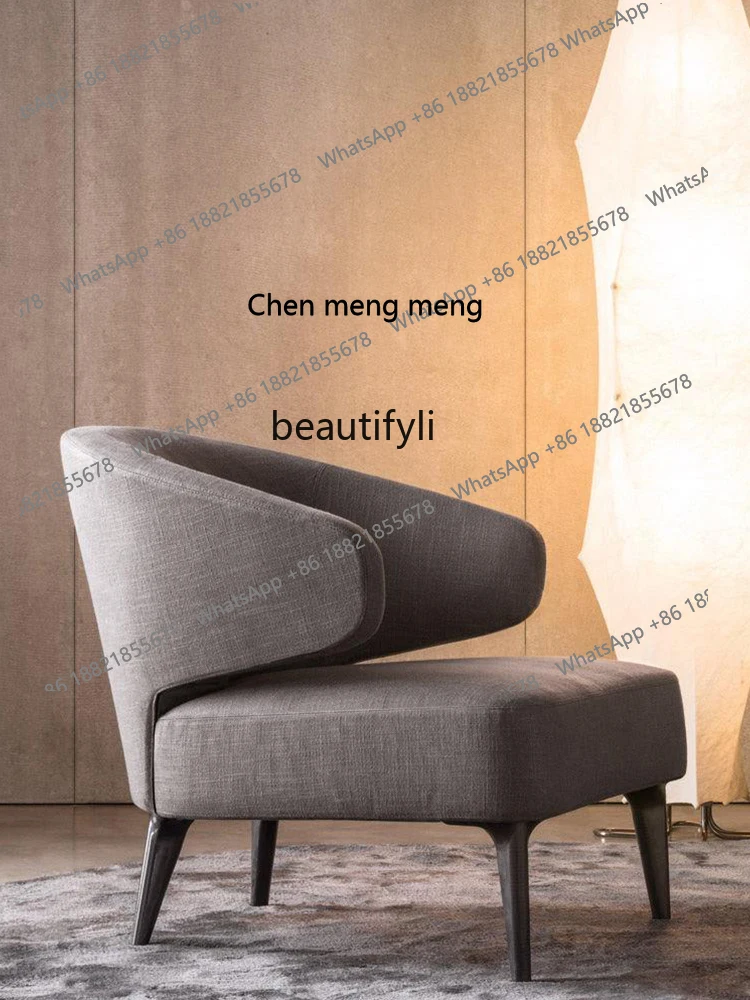 X  Italian Minimalist Classic Leisure Chair Residence Certificate Fabric Soft Bag Boss Sofa Lunch Break Chair