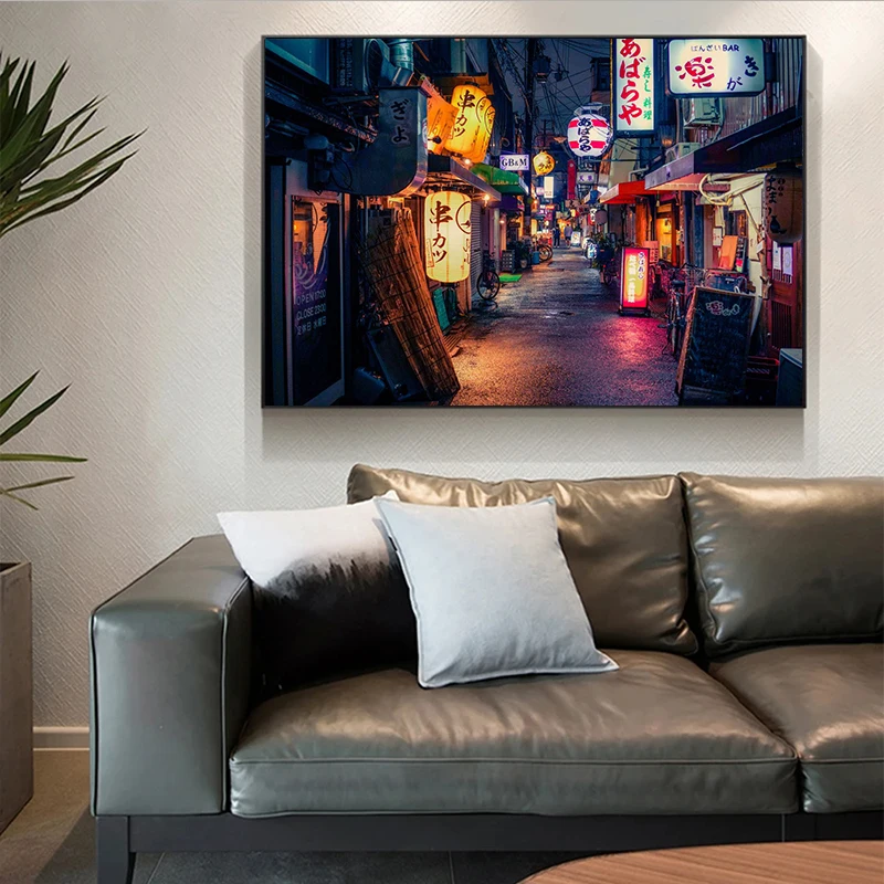 Vintage Japan Tokyo Japanese City Landscape Canvas Painting Poster and Print Wall Art Picture for Living Room Home Decor Cuadros view 5