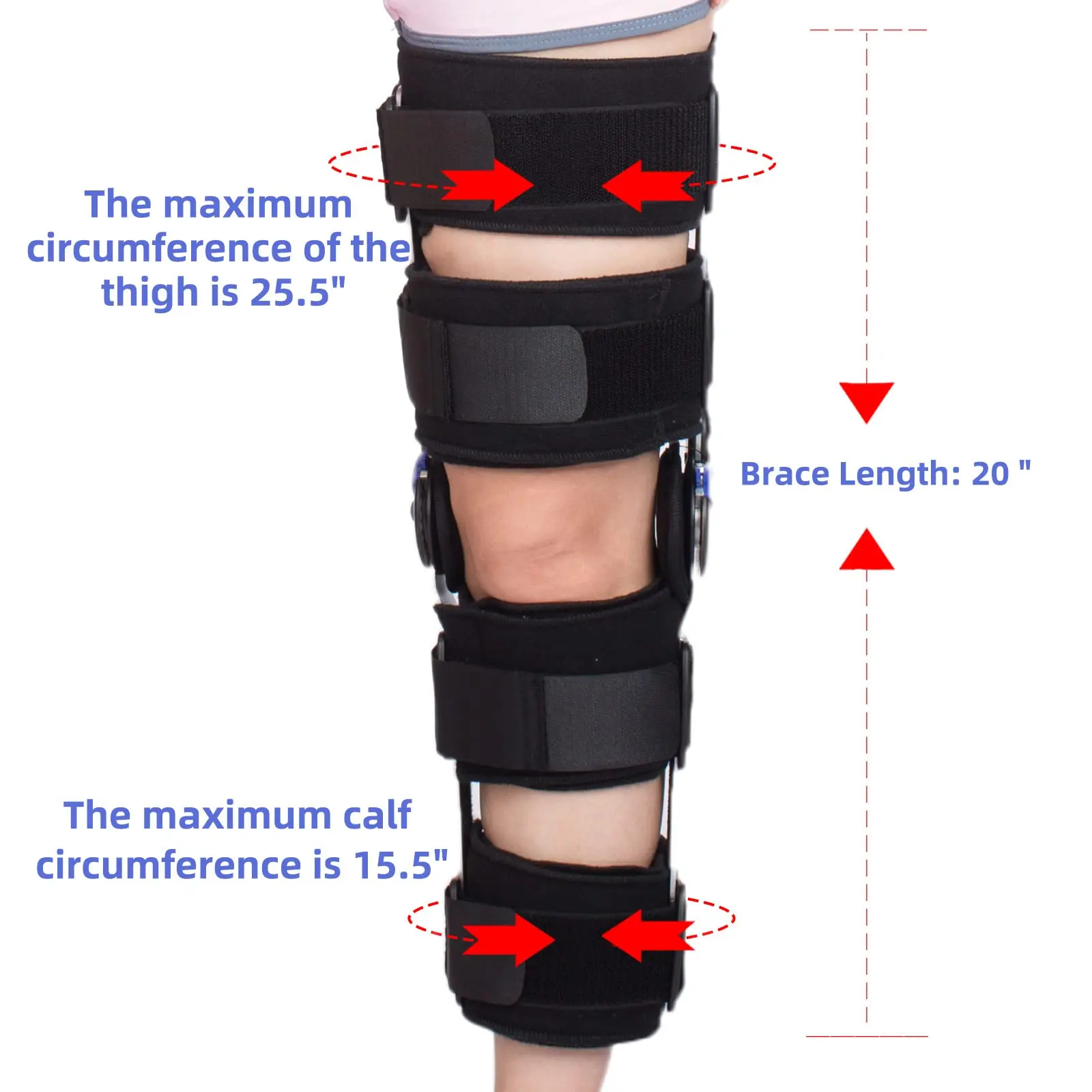 Orteza stawu skokowego romb na zawiasach, regulowane wsparcie dla urazu ACL, MCL i PCL, stabilizator medycznego immobilizera kolana