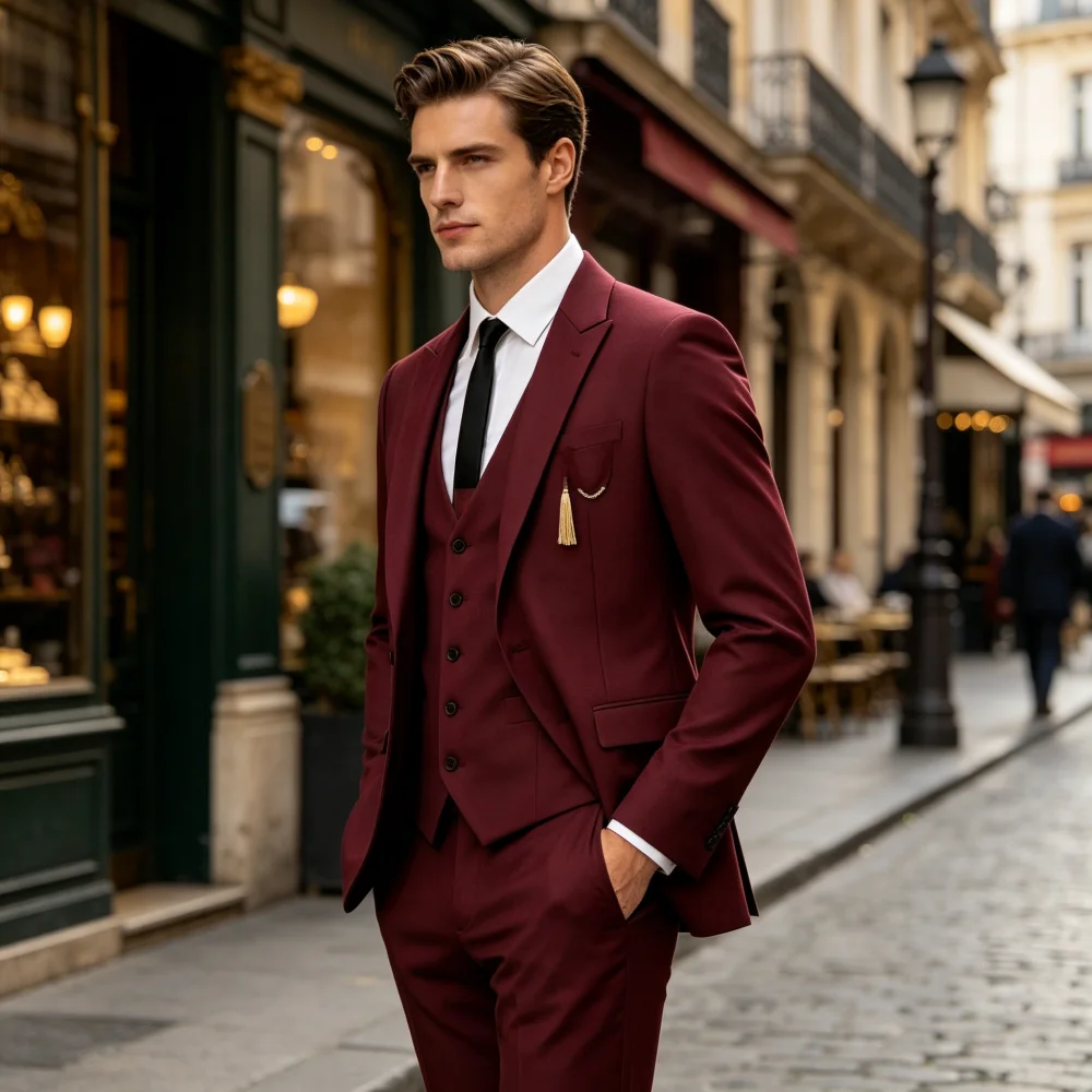 

Men's Professional Business Suit Regular Fit Plain Design Breathable Soft Fabric Suitable for Office And Formal Occasions