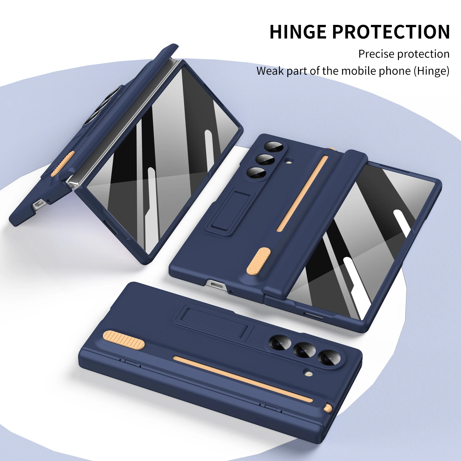 لسامسونج غالاكسي Z أضعاف 7 6 5 4 3 تلسكوبي S فتحة القلم حامل المفصلي جراب هاتف الشاشة الخارجية الزجاج فيلم ماتي الغطاء الواقي