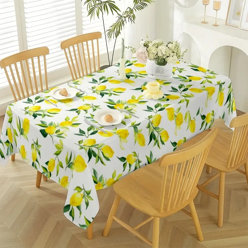 Autumn pumpkin and maple leaf tablecloth, creating a cozy atmosphere. Soft, fashionable and beautiful lemon green.xzj