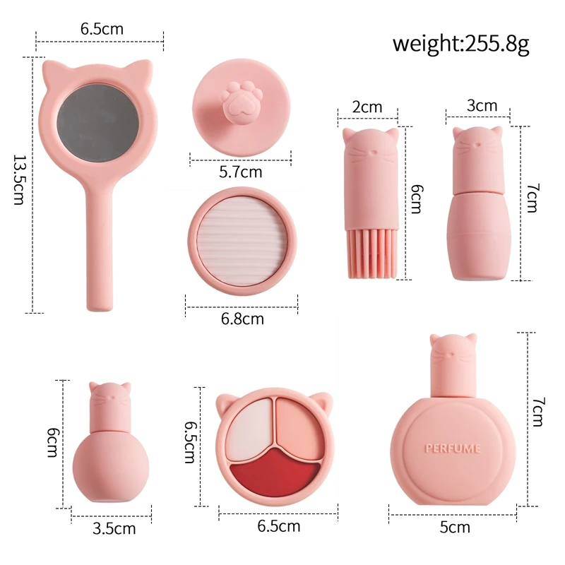 7pc Baby Silicone Make up Toys for girls Play House Beauty and fashion toys No BPA Educational Child Girl Makeup Toys for Kids