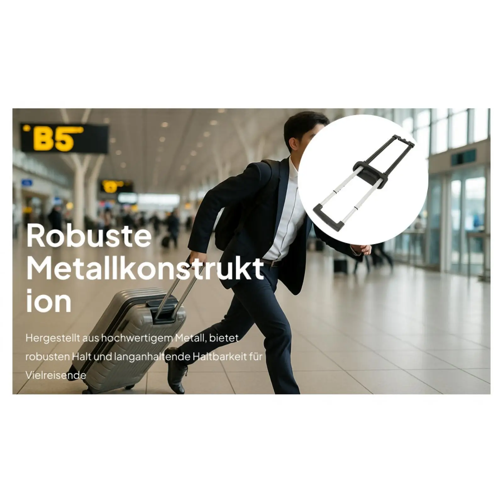 حقيبة سفر بديلة مقاس 20 بوصة، مقبض تلسكوبي، متعددة الاستخدامات، خفيفة الوزن، سهلة التركيب، ملحقات سفر قوية وقابلة للتمدد