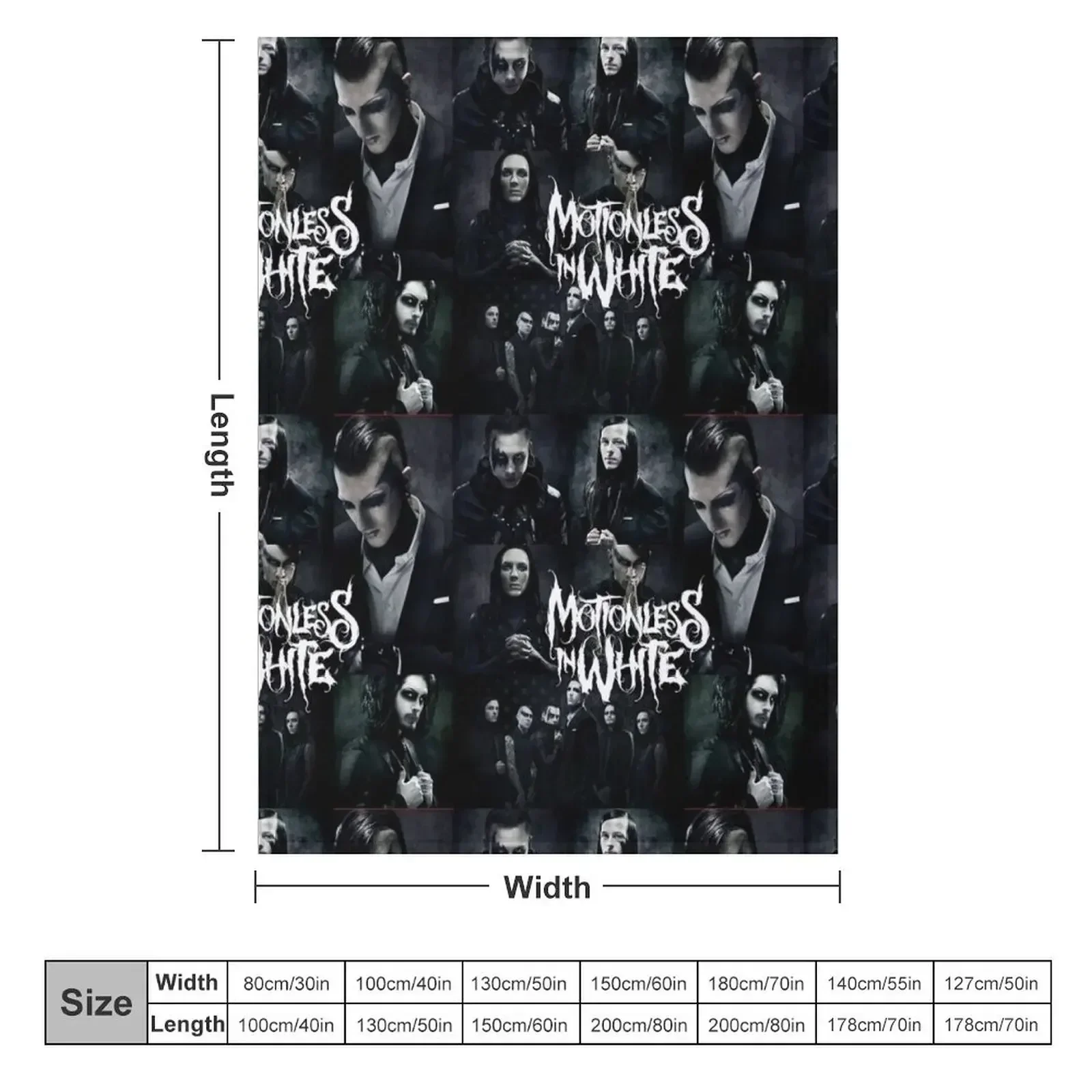 THE MEMBERS OF MOTIONLESS IN WHITE Throw Blanket Custom Bed Sleeping Bag Flannel Designers blankets and throws Blankets