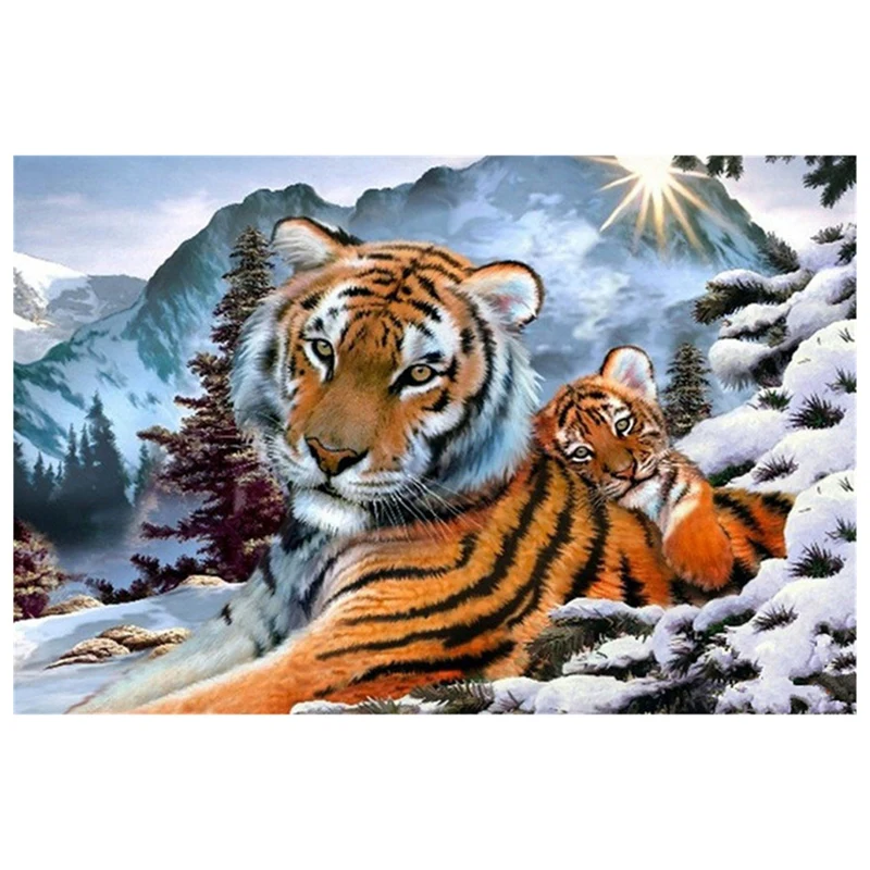 Diamant malerei Diamant stickerei DIY volle runde Diamant tiere-Diamant tiger Diamant malerei Bohrer