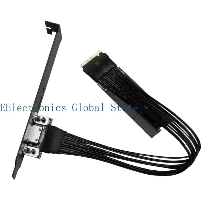 462B M.2 to Oculink 4i Extension Cable for PC Desktop for M.2 to SFF8611 Adapter Cord PCIe Gen4 Silver Plated
