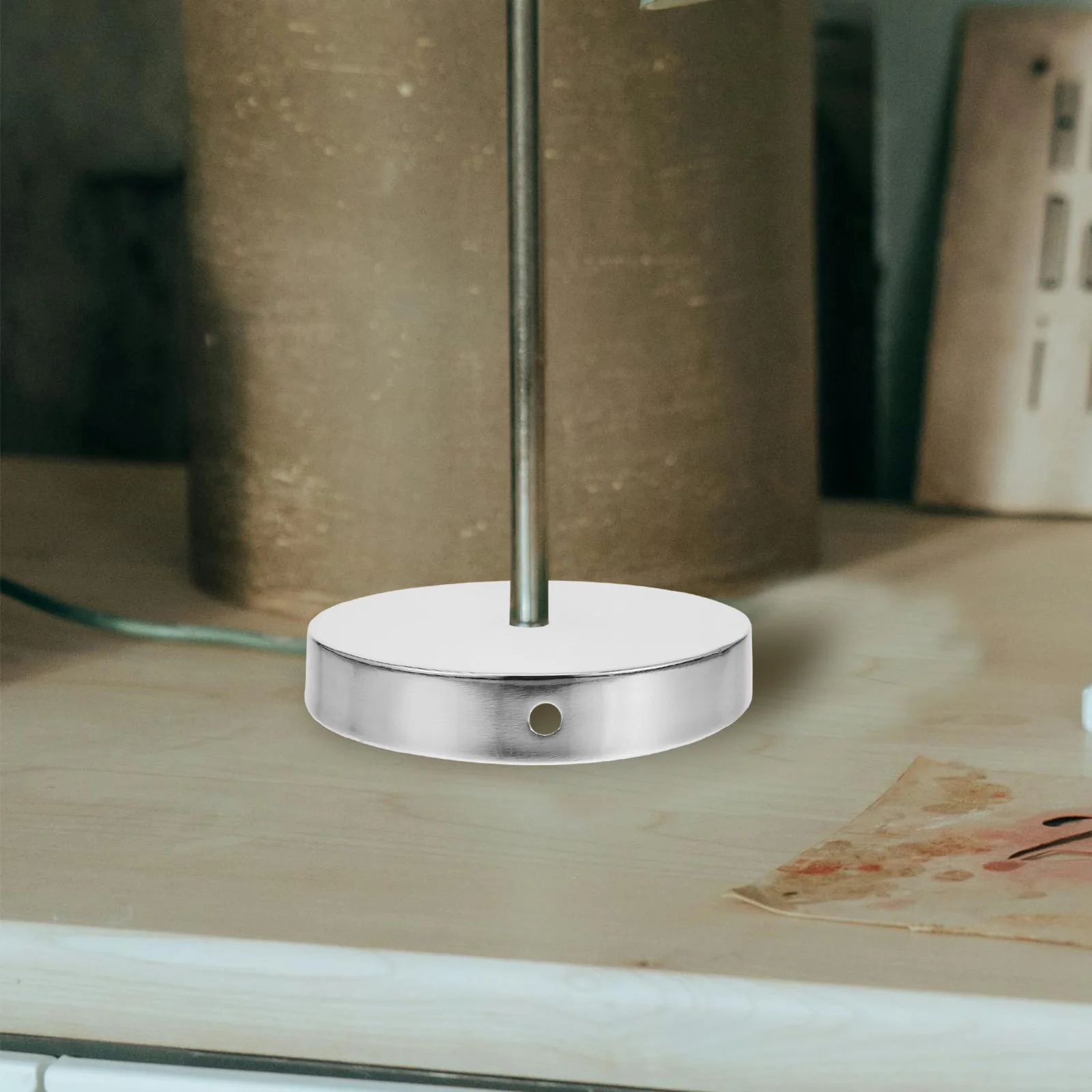 

Table Round Metal Accessories Bedside DIY Supplies Iron Bedside Lamp LED Natural Metal Lamp Display Light Iron Base Base