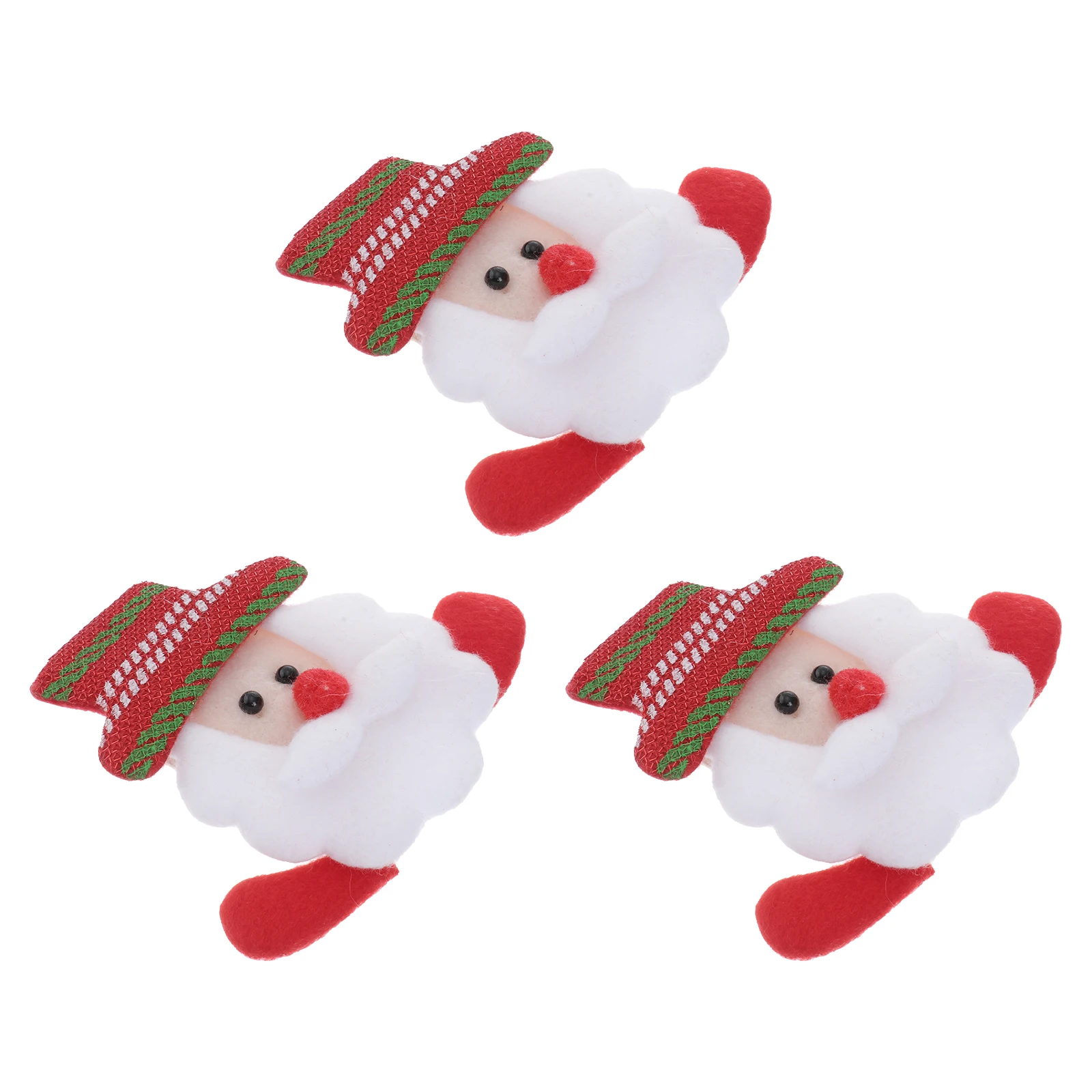 

3Pcs Exquisite Santa Brooch Pin Christmas Outfit Decorations Durable Wear Resistant Unique Gift for Breastpin Brooch