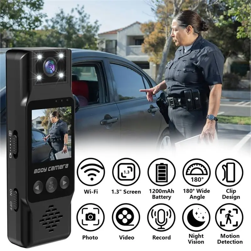 RISE-Smart Sports DV Camera 1080P HD Wifi Miniature Camera Handheld Back Clip Law Car Recorder With 32GB Memory Card