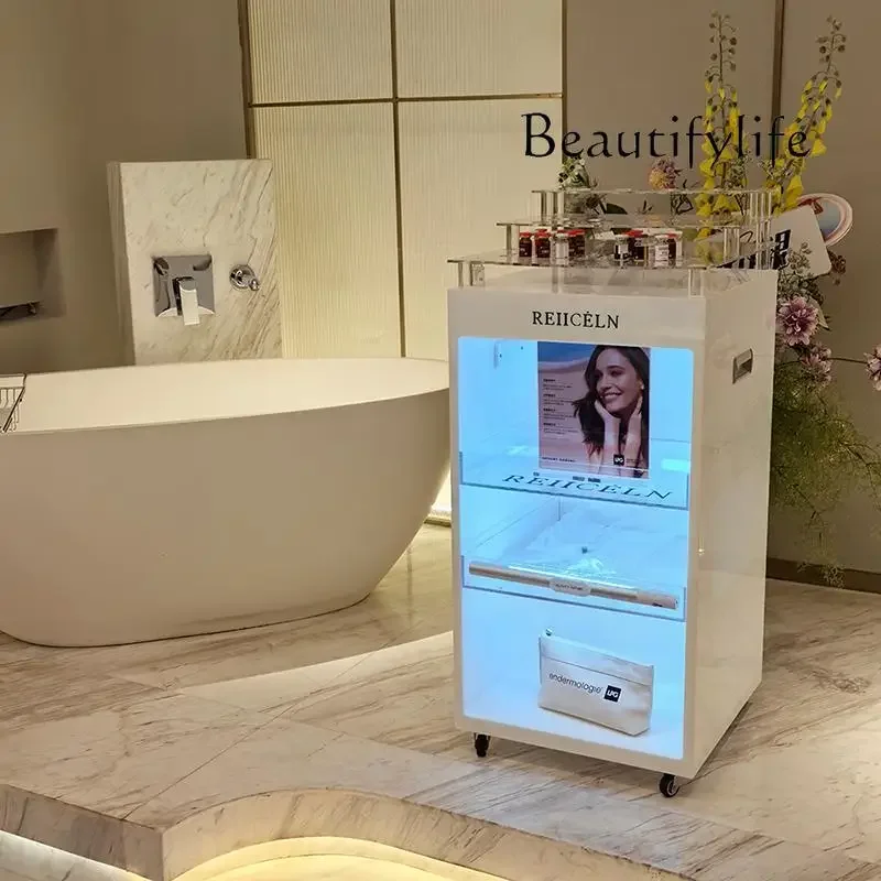 X36 High-end Beauty Medical Cart Product Rack Mobile Display Rack Silent Wheel For Skin Management