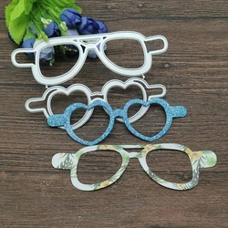 2Pcs Heart-shaped glasses Metal Cutting Dies Stencils For DIY Scrapbooking Decorative Embossing Handcraft Template