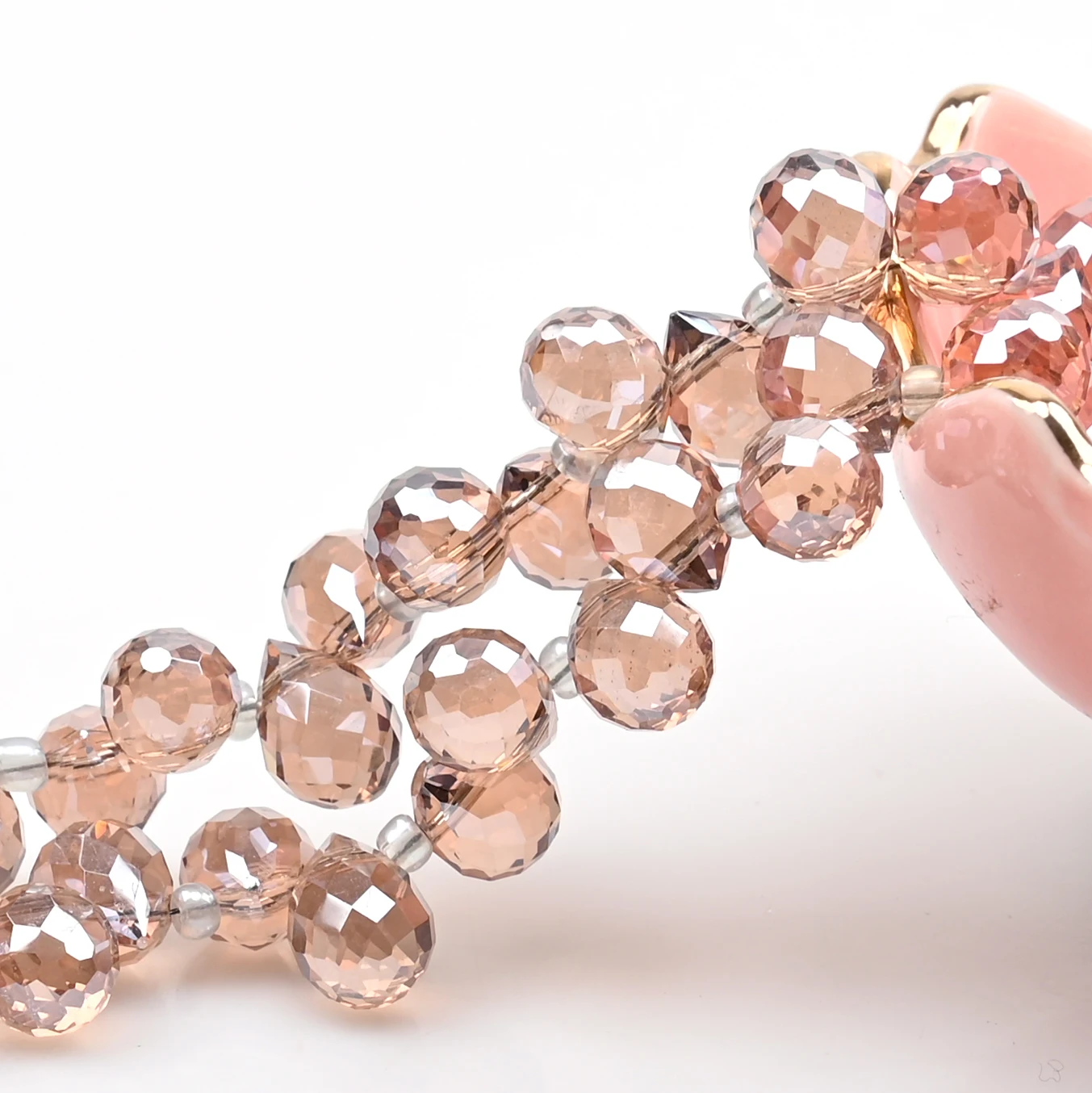 Österreich AB Farbe Kristall Erdbeere Perlen 10*8mm Glänzende Facettierte Glas Perlen für Schmuck Machen DIY Hochzeit Kleid zubehör