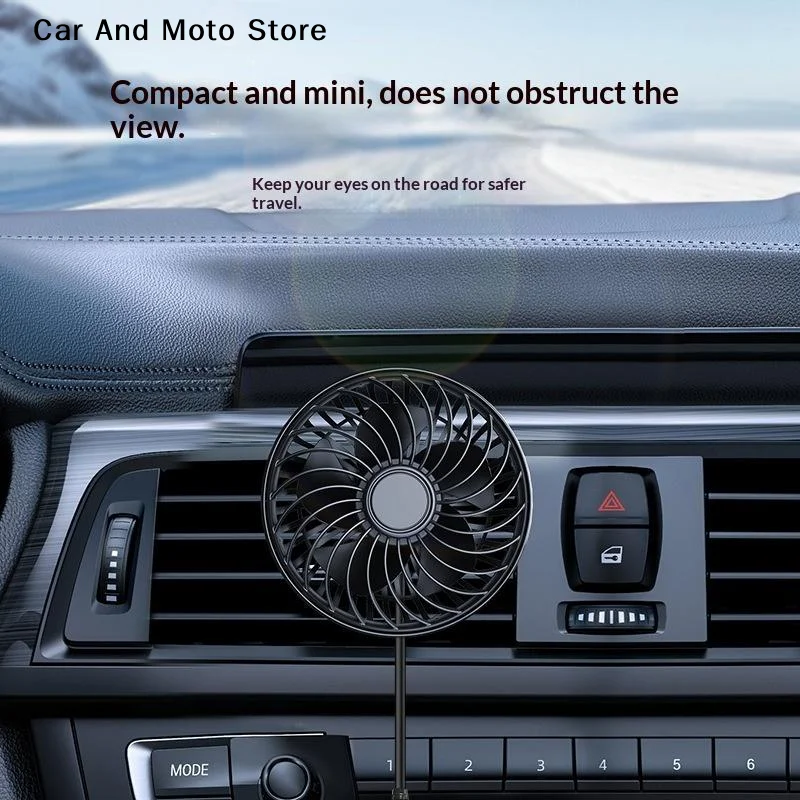 Air Vent 3 Speed 5V 1A Car USB Cooling Fan 360 Degree Adjustable Air Outlet Car Fan 5-Blade Low Noise For Car Truck SUV Sedan