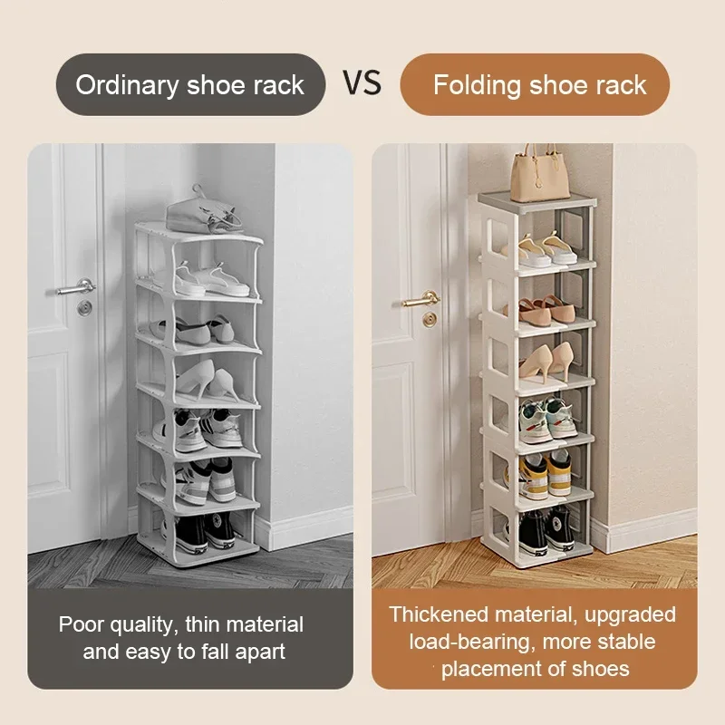 Foldable Shoe Rack Home Door Shoes Storage Thickened Stackable Creative Space Saving Shoes Cabinets Organizer Box Hanger