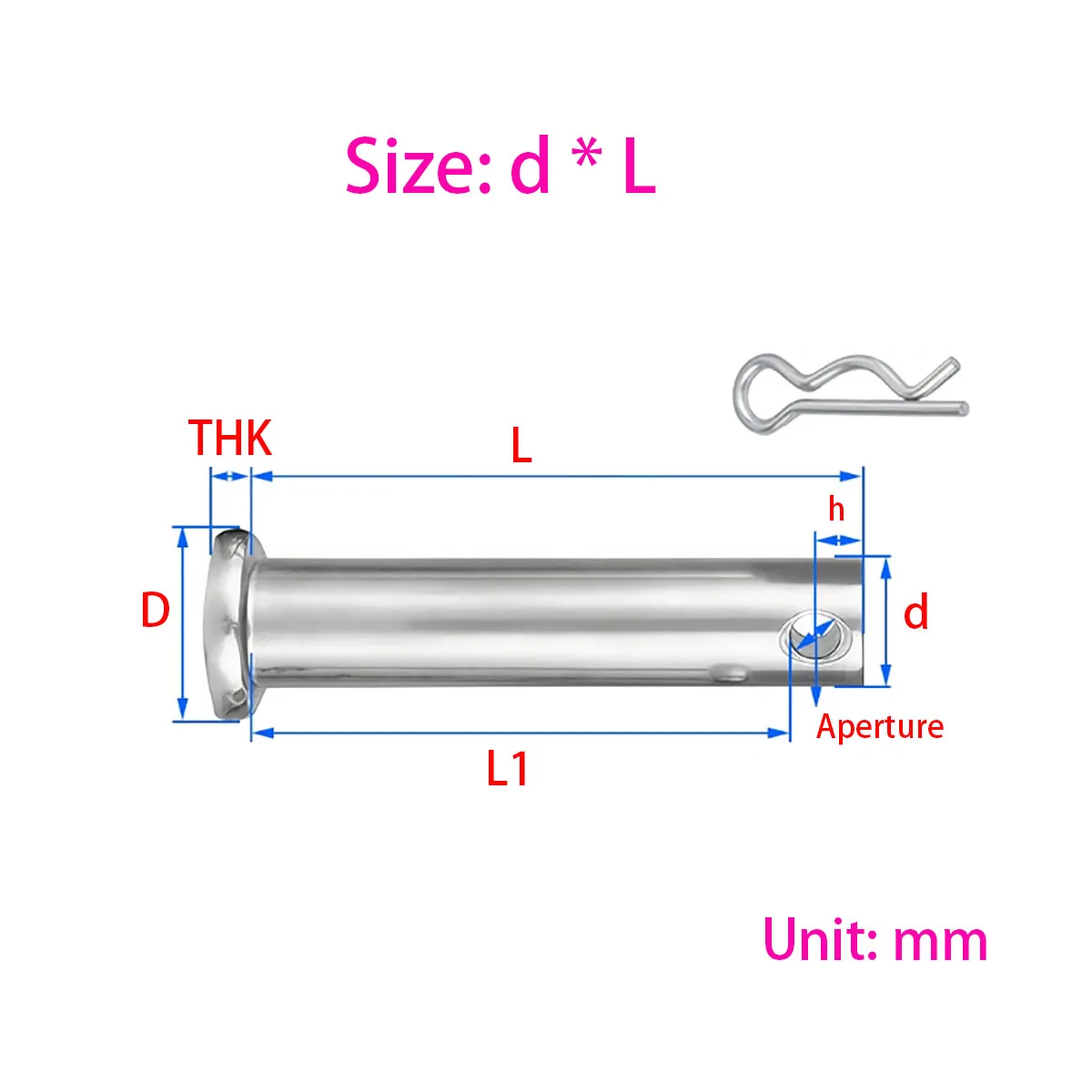 1Set M3 M4 M5 M6 M8 M10 M12-M20 304 Stainless Steel Clevis Pin With Hole Assorted R Cotter Pin Reusable Locating Fastener Pin