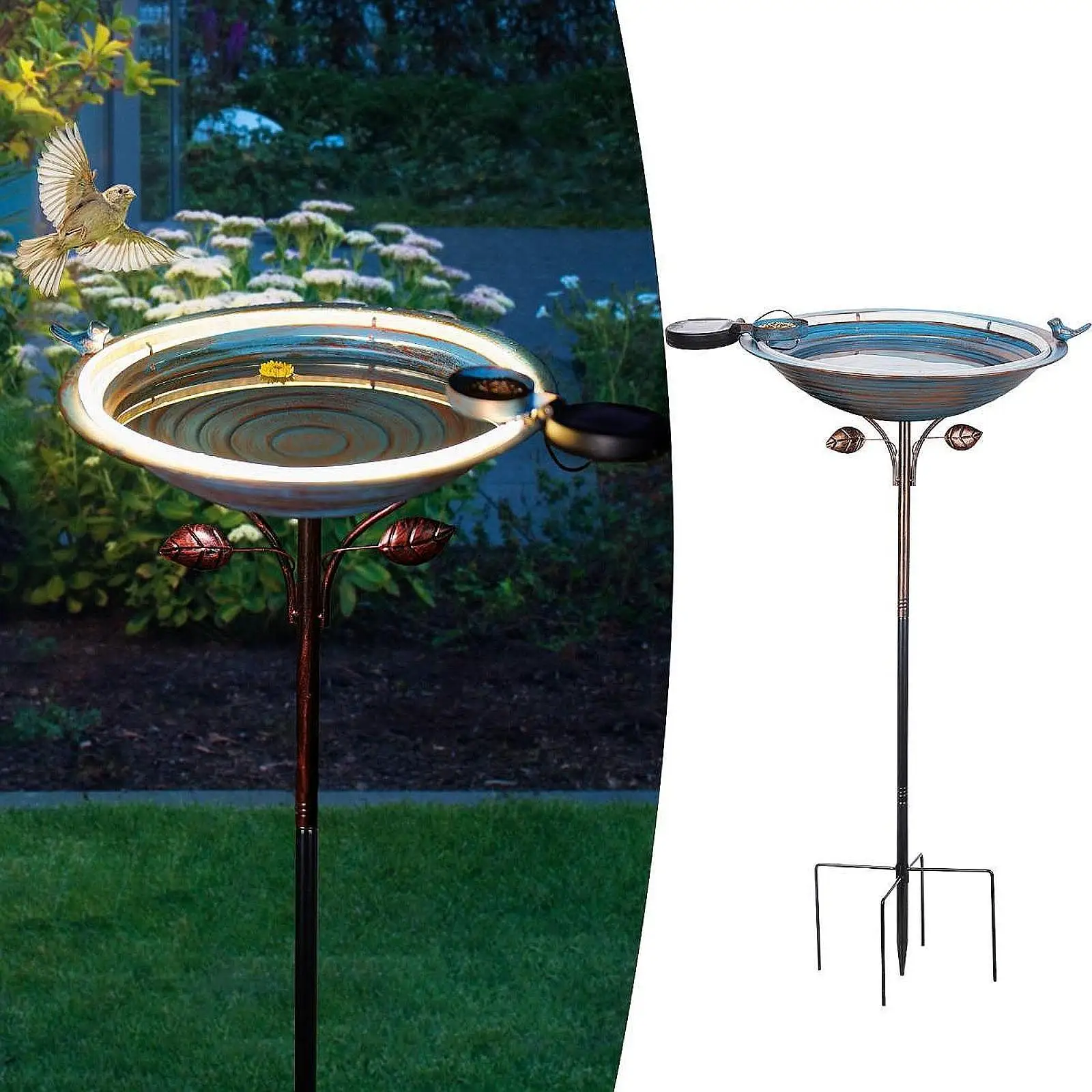 

Bird Feeder Garden Bird Baths Bowl Weatherproof Vintage Sturdy Bird Bath for