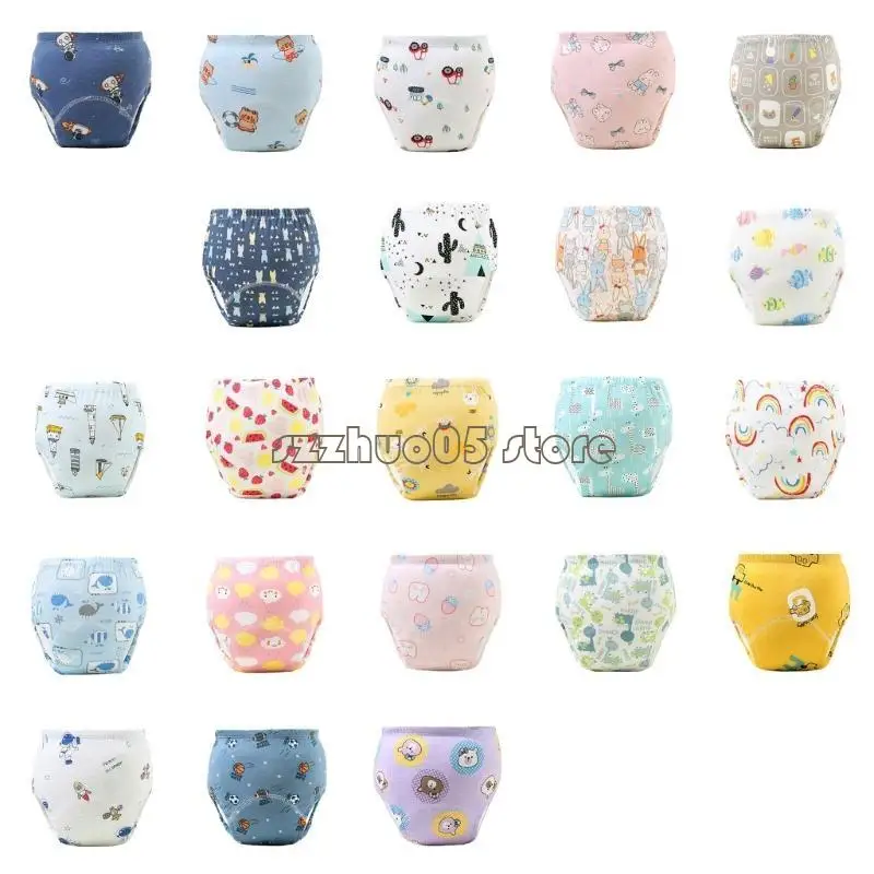 

M3GE Cartoon Pattern Toddler Training Underwear Leakproof Diaper Pants Washable & Resuable Keeps Child Dry and Cosy