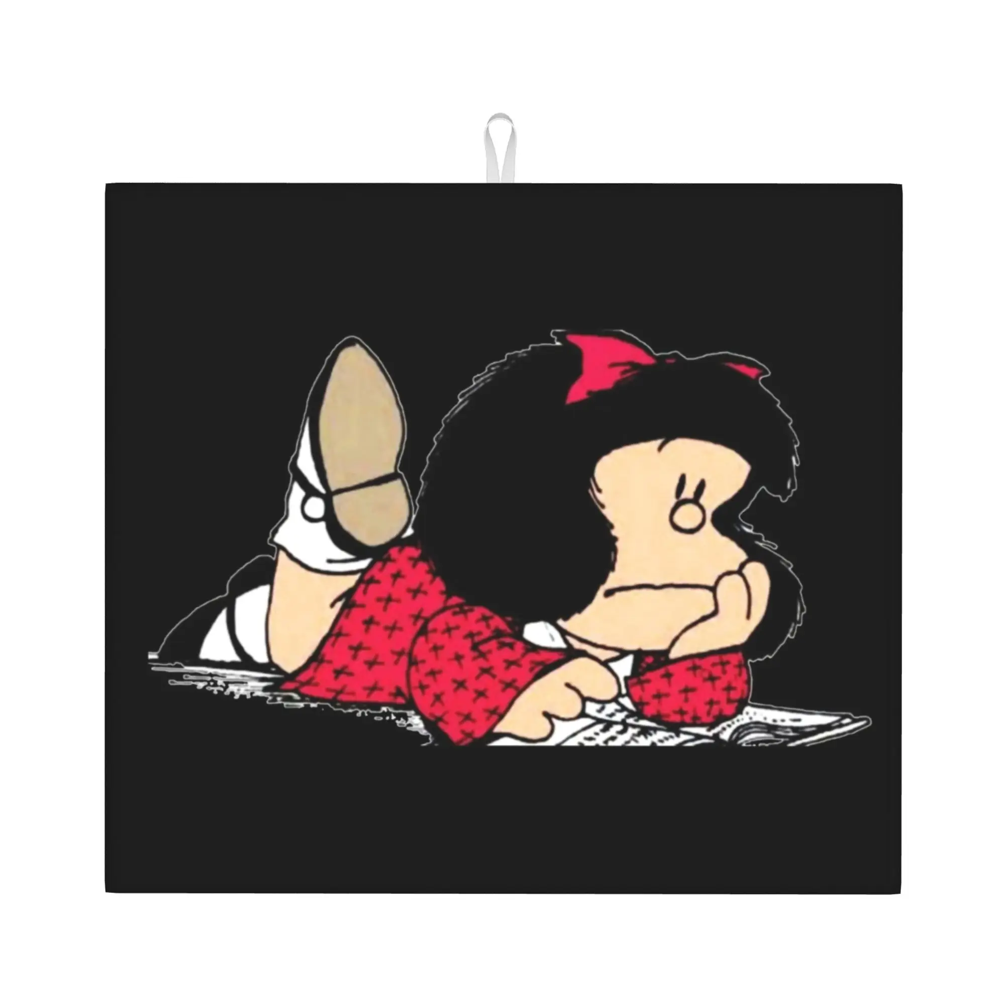 Drying Mat For Kitchen Cute Mafalda Water Absorbent Waterproof Argentine Quino Comic On Slip Kitchen Counter Protector Mat