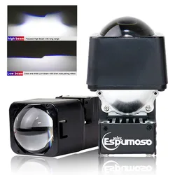 1.5 inch LED Fog Light Lens Matrix Bi Led Projector Retrofit Headlight High Low Beam Car 1.5inch Mini Lens Projector Motorcycle