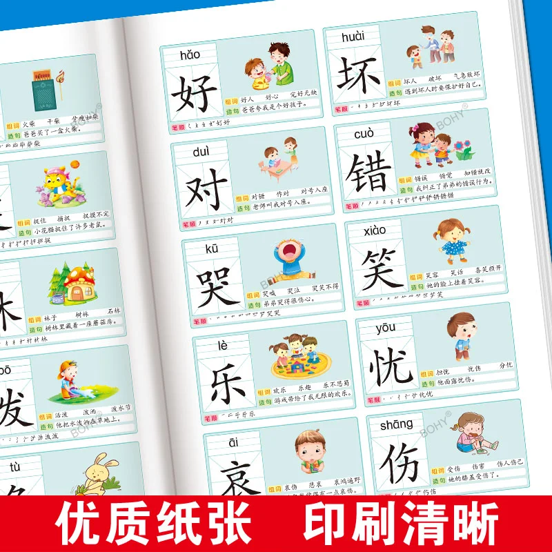 Imagem -06 - Livro Aprendizagem Pré-escolar 3000 Básicos Caracteres Chineses zi Educação Alfabetização Livros Crianças Leitura Wordtextbook Notas Pinyin