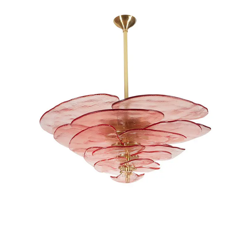 Imagem -02 - Pomostmodern-led Glass Leaf Chandelier para Sala de Estar Iluminação Colorida Lâmpadas Suspensas Suspensão Luminária Lâmpada para Home Deco