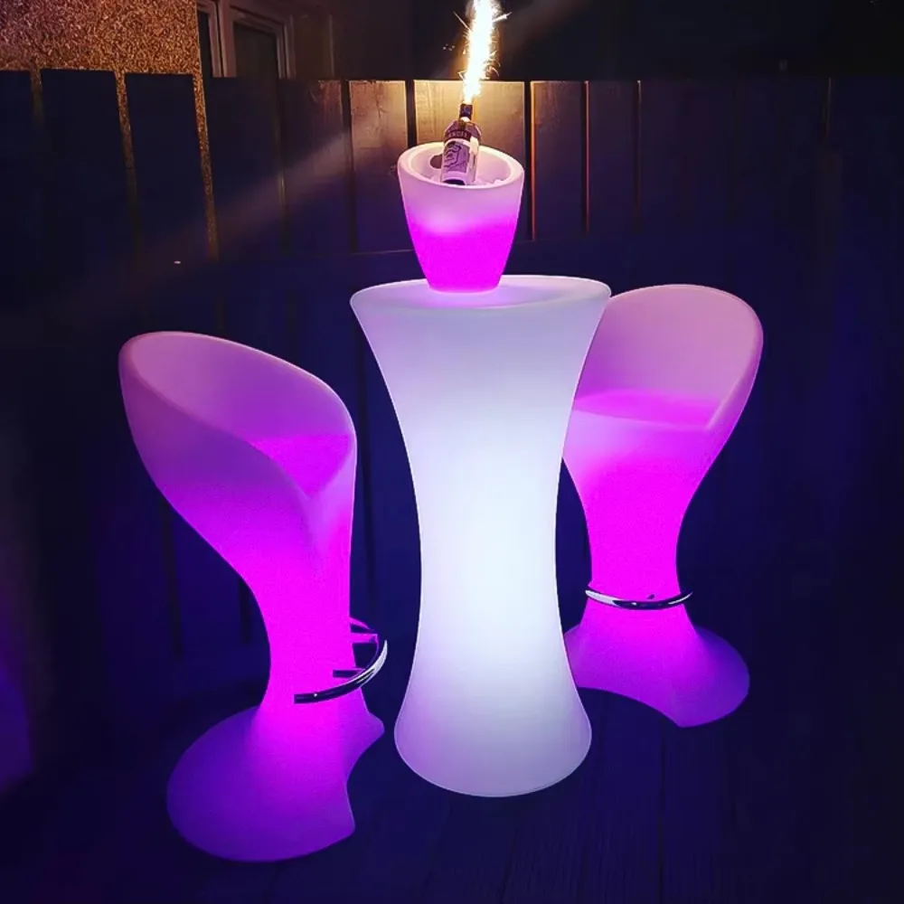 Wholesale LED High Bar Tables Cordless Led Light Up Party Furniture Party Rental Tables High Cocktail Table With Light Decor