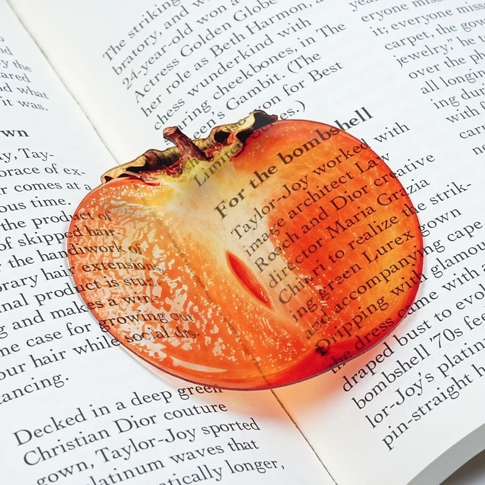 New Refractive Color Acrylic Bookmark Simulation Fruit Cute Cartoon Translucent Bookmark Funny Pages Guide Marker Note Marker