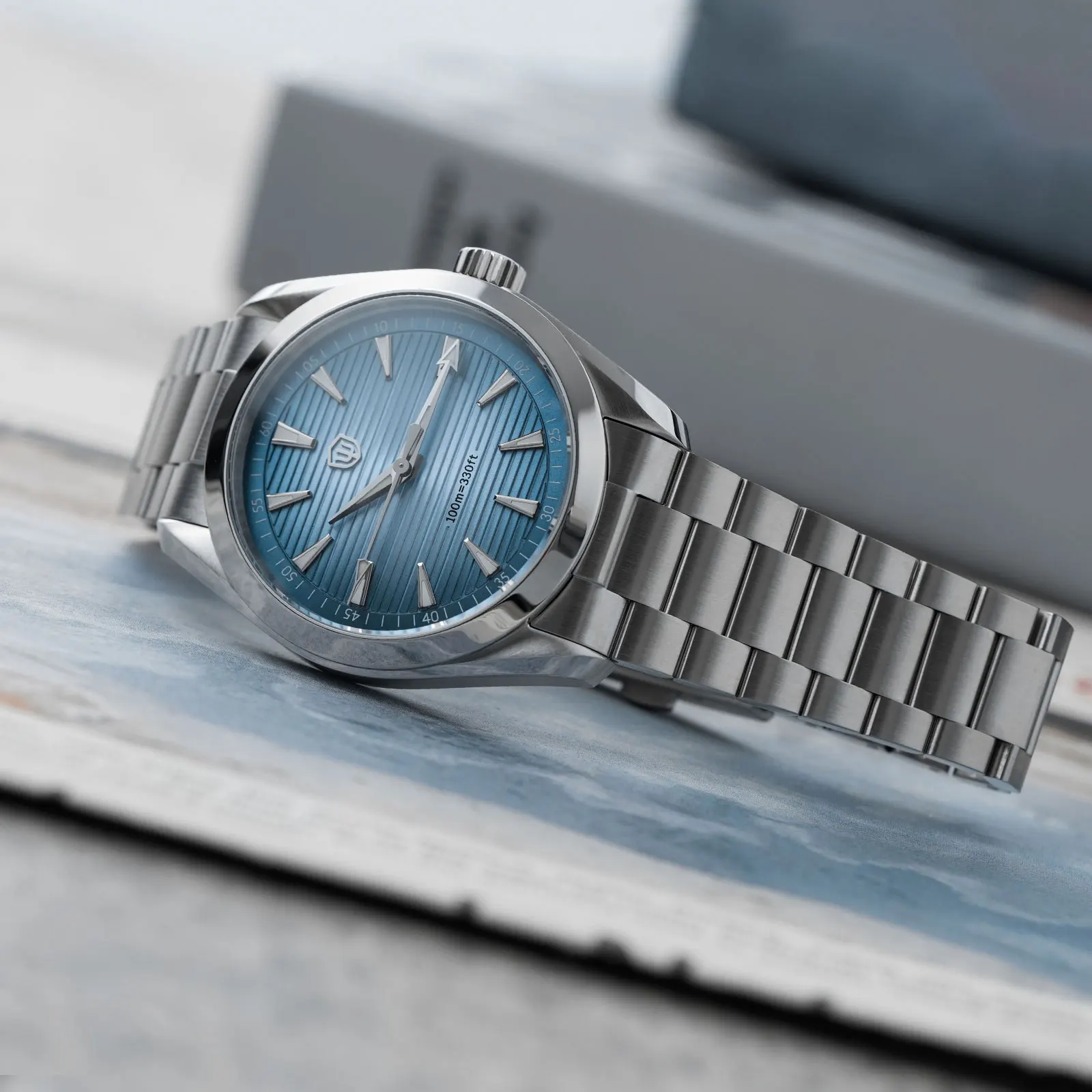 Watchdives WD0006 Watch VH31 Sweep Second Movement Domed Sapphire Crystal BGW9 Luminous 10Bar Waterproof 38mm Vintage Watches
