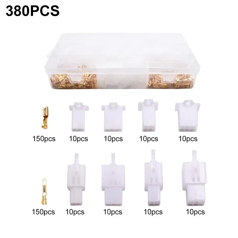 380pcs 2/3/4/6 Pin Crimp Auto Electrical Insulated Cable Wire Terminals 2.8 Set Male Female Plug Socket Connector Kit Motorcycle