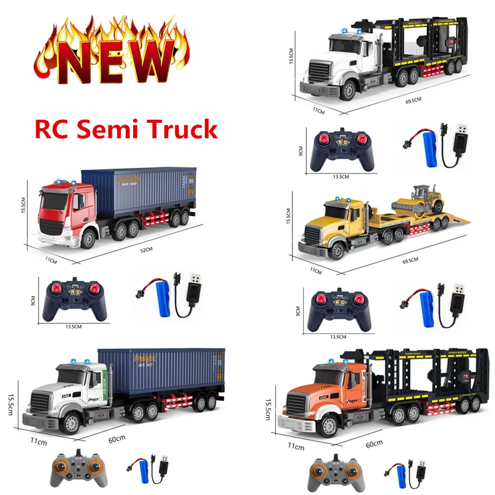 

1:24 RC Semi Truck 22.5 Inch Semi Trucks 2.4Ghz 6Ch Remote Control Engineering Vehicle Simulation Model Car Toy