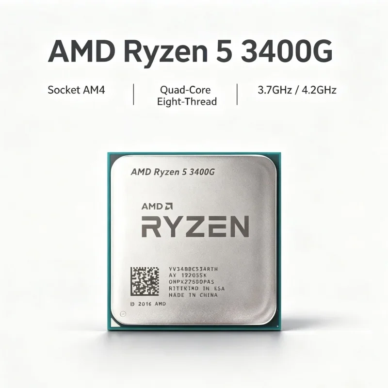 Ryzen 5 3400G Zen+ Architecture Desktop CPU Integrated Vega 11 GPU Socket AM4 Tray Processor No cooler