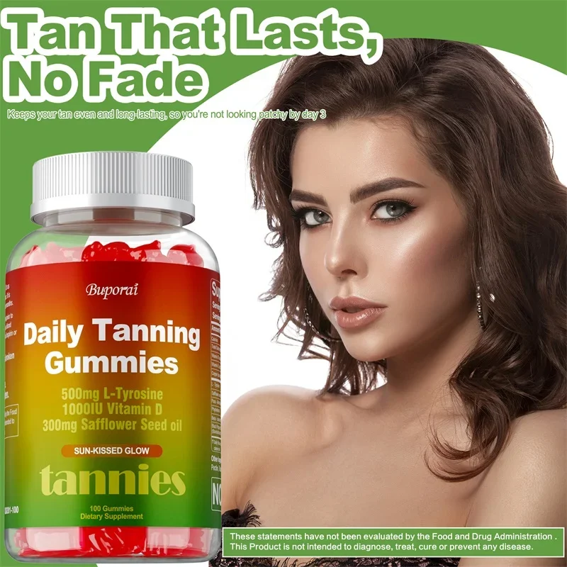 

Daily Tanning Gummies - Deep Nourishment, Improve Dryness & Roughness, Enhance Skin Melanin, Healthy Skin Tone,Boosts Confidence