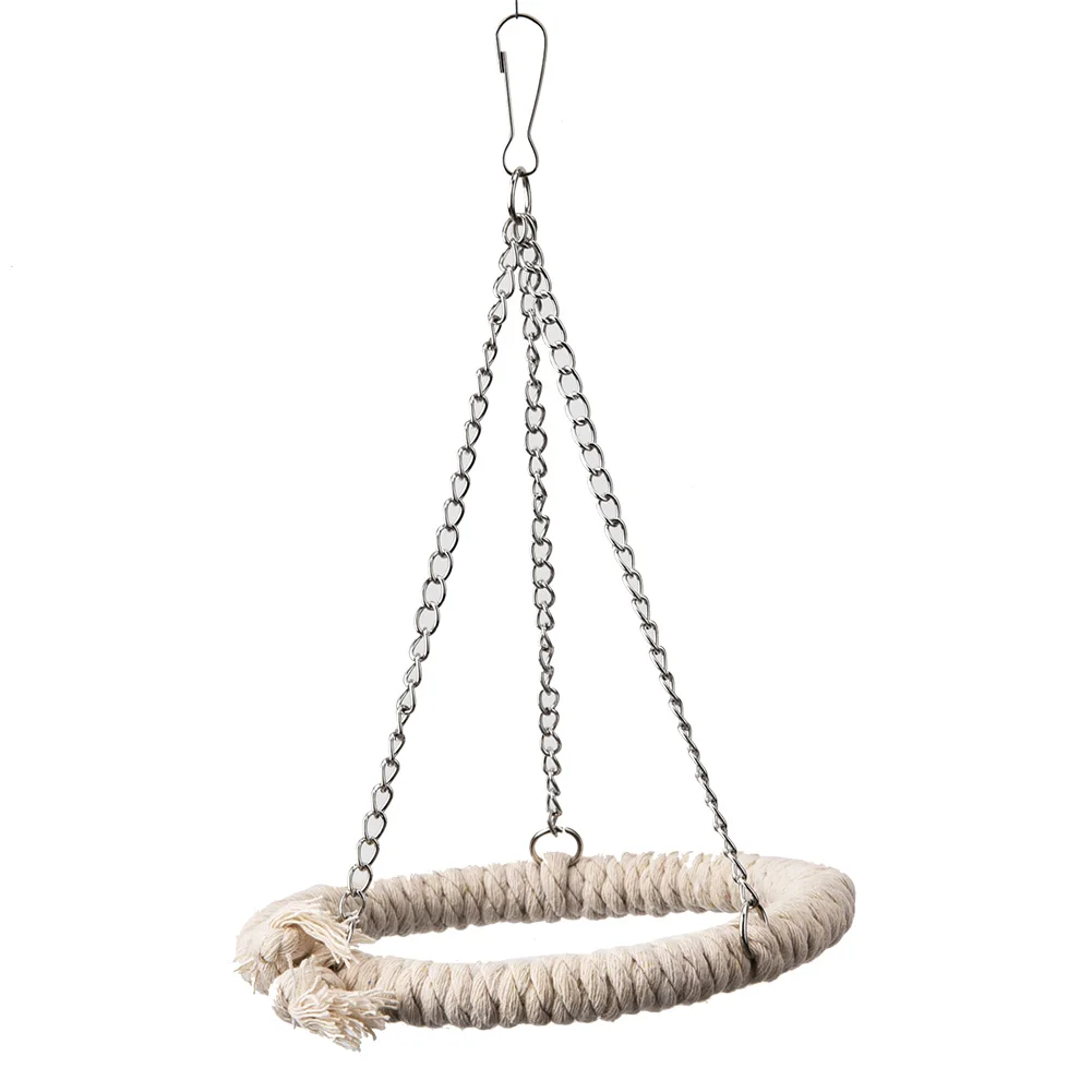 Parrot Toy Bird Toy Cotton Rope Swing Stand Climbing Ladder Ring Soft Bed Parrot Cotton Rope