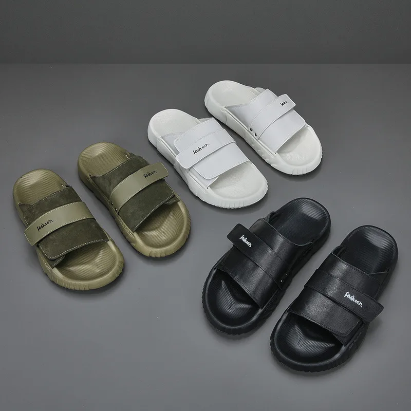 

Leather Casual Slippers Top Layer Cowhide Versatile External Wear Trendy Shoes Men's Shoe Loafers Men's Sandals Leather Sandals