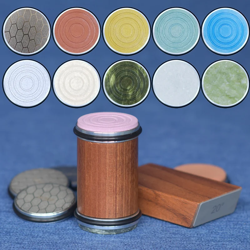 Afilador de cuchillos rodante sapele, soporte magnético, Kit de piedra de afilar, rodillo de ángulo de 15 y 20 grados, accesorio de cocina