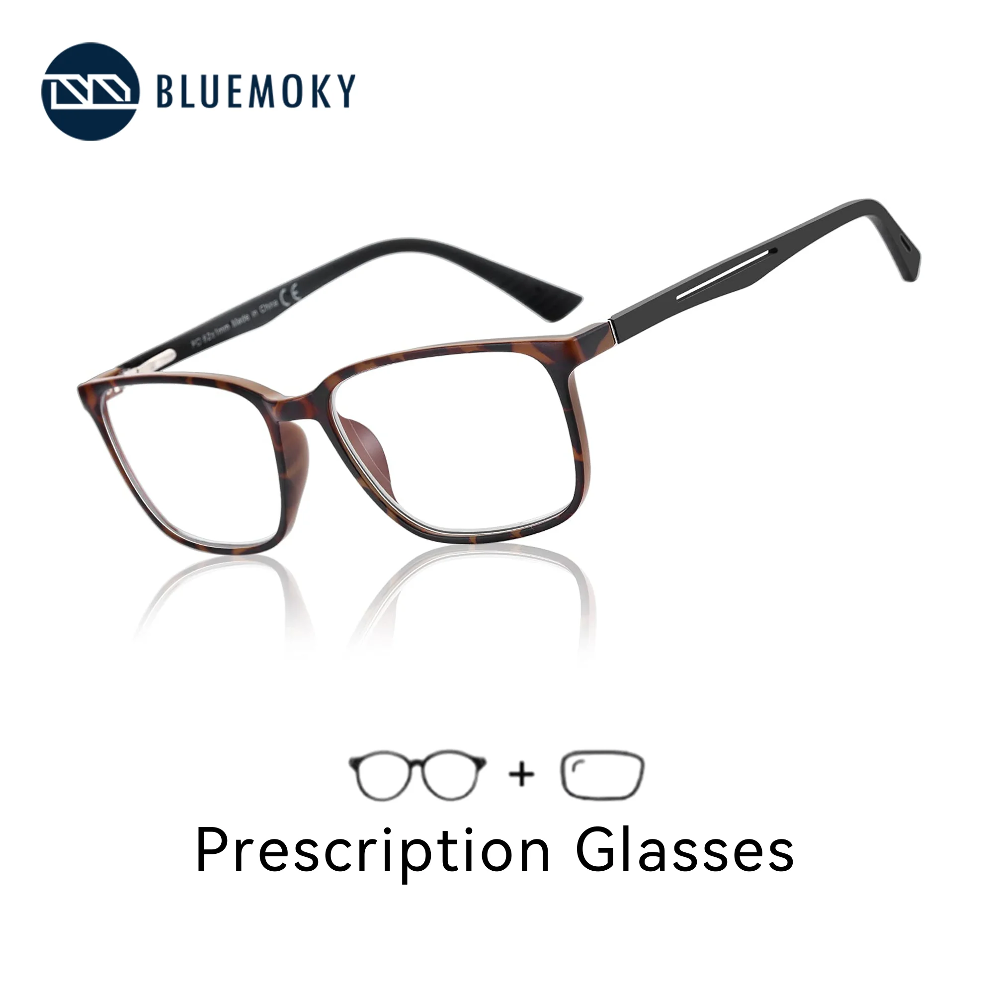 

BLUEMOKY M Size Fashion Rectangle Prescription Eyeglasses For Men Women Anti-Blue Light Myopia/Progressive Optical Classes
