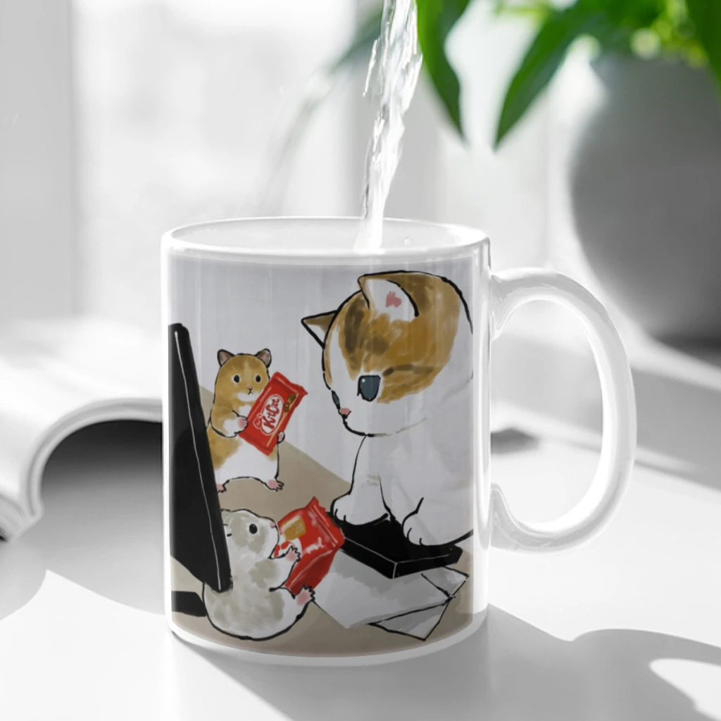 Cute-and-funny-cat-hamster-Free shipping Coffee Cups Ceramic cups creative cups and cute mugs Personalized Gift Cup For Tea