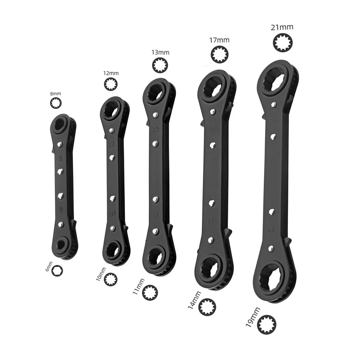 Easily Accessible Mechanic\\\'s Tools Features a 621mm Double Box End Ratcheting Wrench Designed for Tight Spaces