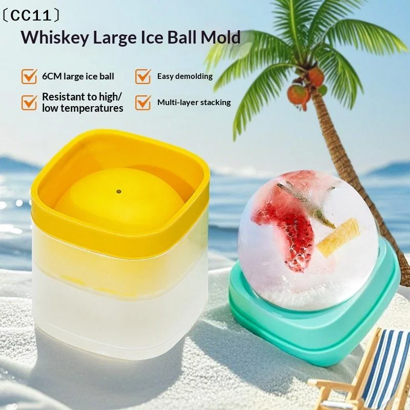 1/3Pcs Large 6CM Ice Ball Mold Easy Demold Heat Cold Resistant Stackable For  Cocktails Home Parties〔CC11〕